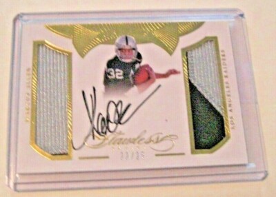 MARCUS ALLEN 2016 FLAWLESS 2-COLOR GAME USED DUAL JERSEY AUTO 22