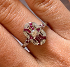 Art Deco Style 1/2 Ct Round Cut CZ-Stone Vintage Wedding Ring Solid 925 Silver