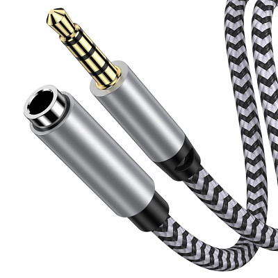 Cable de extensión para auriculares, 6 pies, 3,5 mm, macho a hembra, audio estér