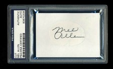 MEL ALLEN SIGNED MINT CUT PSA/DNA SLABBED AUTOGRAPHED HOF NEW YORK YANKEES