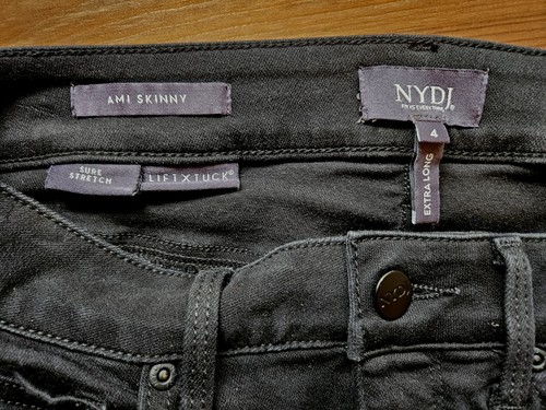NYDJ Ami Skinny Black Denim Jeans LIFTXTUCK SureStretch Size 4 Xtra long 30 X 31 - Picture 7 of 9