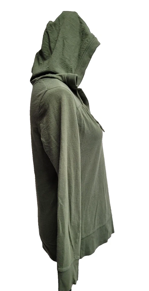 Así que úsalo. Declararlo. Sudadera con Capucha (L) Verde Capucha Corbata Cuello en V Manga Larga Foto 2 de 4