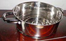 STAINLESS STEEL COOKWARE STOCK POT STRAINER / STEAMER 10"