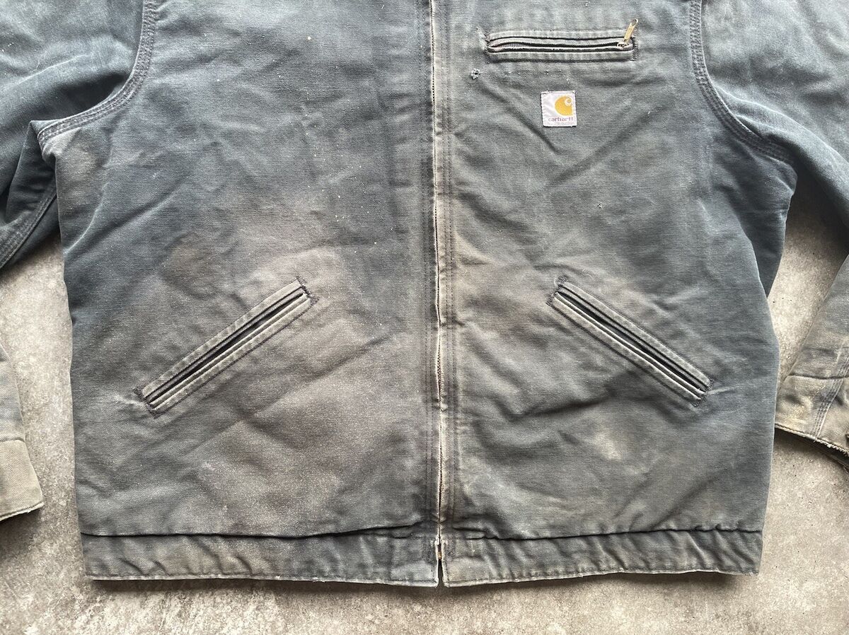 Vtg Carhartt J01 BLK Distressed Blanket Lined Detroit Vtg Carhartt J01 BLK Distressed Blanket Lined Detroit