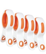New 4 Jumbo Beach Towel Clips Heavy Duty Chair Clips for Pool, Beach and Cruise
