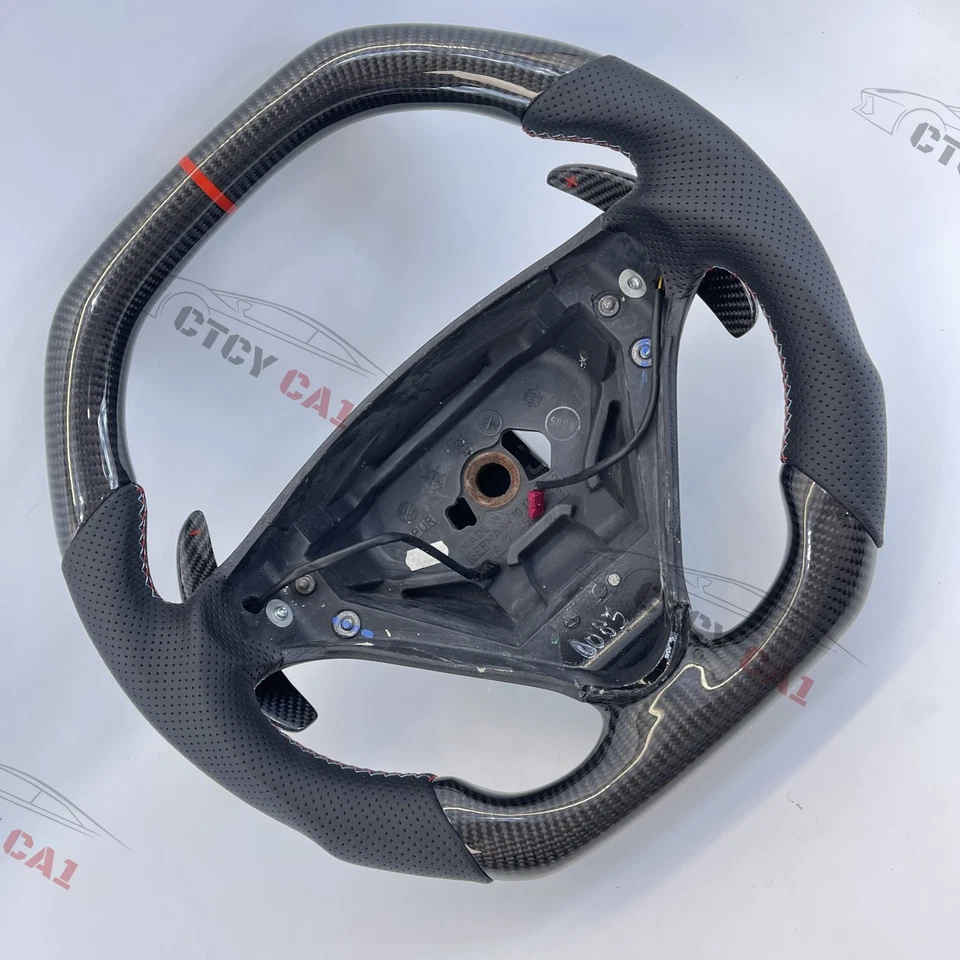 Volante de fibra de carbono personalizado para Benz Clase C W203 SLK55 AMG R171 05-08 Foto 3 de 4