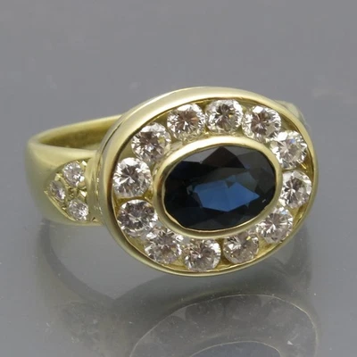 REIF-DESIGN - TOPSCHÖNER SAFIR DIAMANT RING - 585 GOLD - Bild 1 von 4