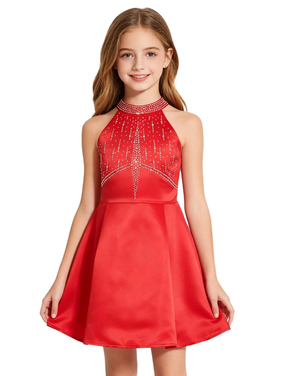 Red Satin Dresses for Girls for sale | eBay