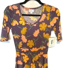 LuLaRoe Nicole XS Swing Dress Retro Fit And Flare Floral Artsy Bohemian