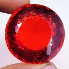 Certified 268.20Ct Natural Mexican Fire Opal Red Orange Round Cut Loose Gemstone