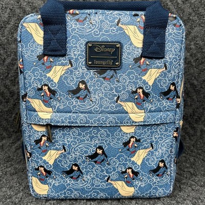 Loungefly Disney Mulan Mini Backpack Blue & Beige Cloud Print Bag