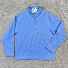 NWT Tommy Bahama Aruba Zip Pullover Mens Medium Light Blue Textured Long Sleeve