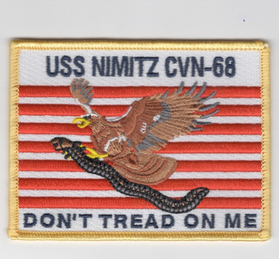 4'' NAVY USS NIMITZ CVN-68 DON'T TREAD ON ME EMBROIDERED PATCH
