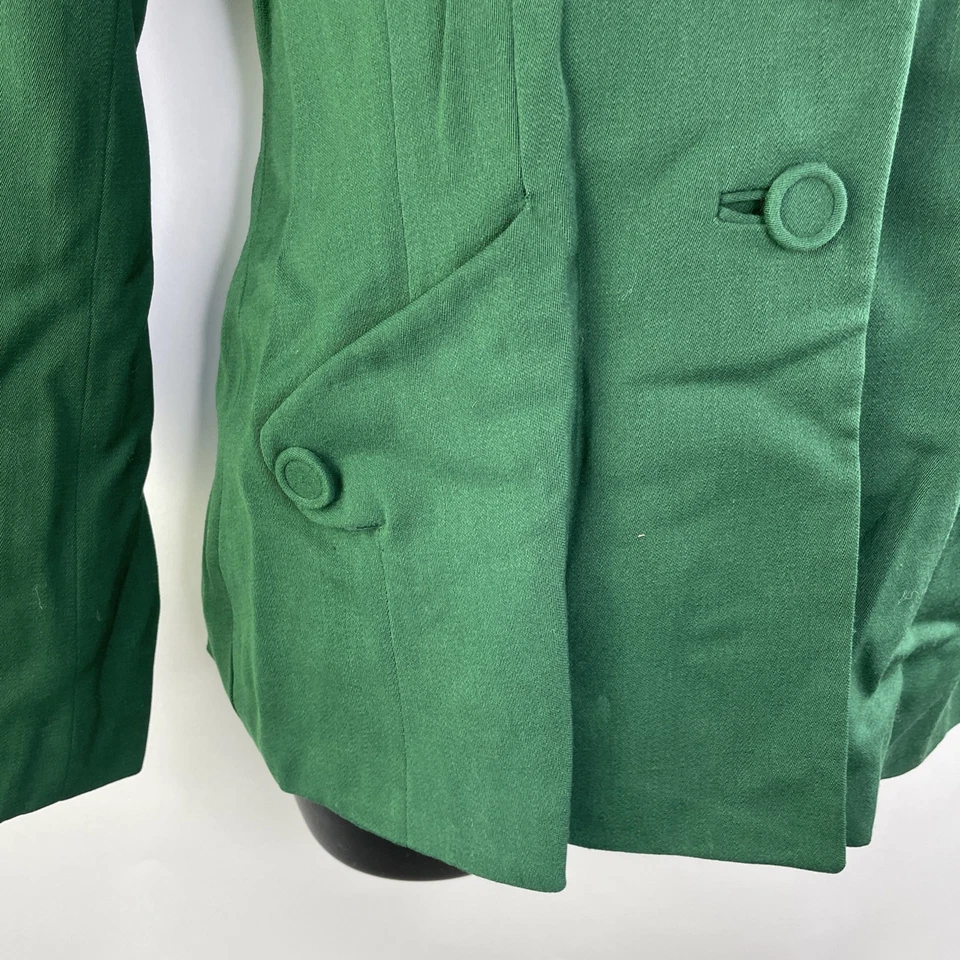 Vintage 40s 50s Danby  Women's Gabardine Dark Green Jacket Size S - Image 4 of 4