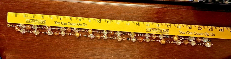 Collar Mary Kay "Deseos de vacaciones" dorado/claro/rosa cristal cuentas 2008 nuevo Foto 3 de 4