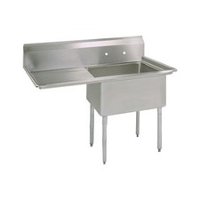 Bk Resources 18 in x 18 in x 12 in 1 Compartment Sink with Left