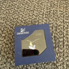 Swarovski Blue Crystal Cat Pendant Necklace