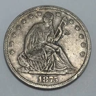 1875 S 50c Seated Liberty Half Dollar Silver Coin