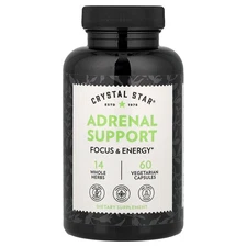 Crystal Star Adrenal Energy 60 Veggie Caps Gluten-Free, GMP Quality Assured,