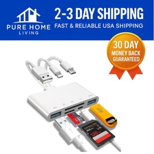 Compact 5-in-1 USB OTG Adapter for Fast Data Transfer - iOS & Android Compatible