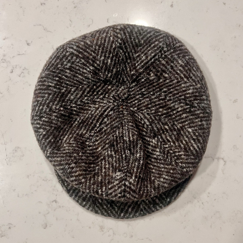 Dolce & Gabbana Men's Newsboy Cap Gray Herringbone Size 58 Made in Italy