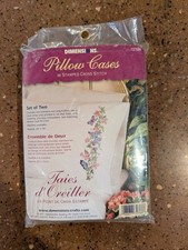 Dimensions Set Of Two Pillow Cases In Stamped Cross Stitch Kit Unopened 2001