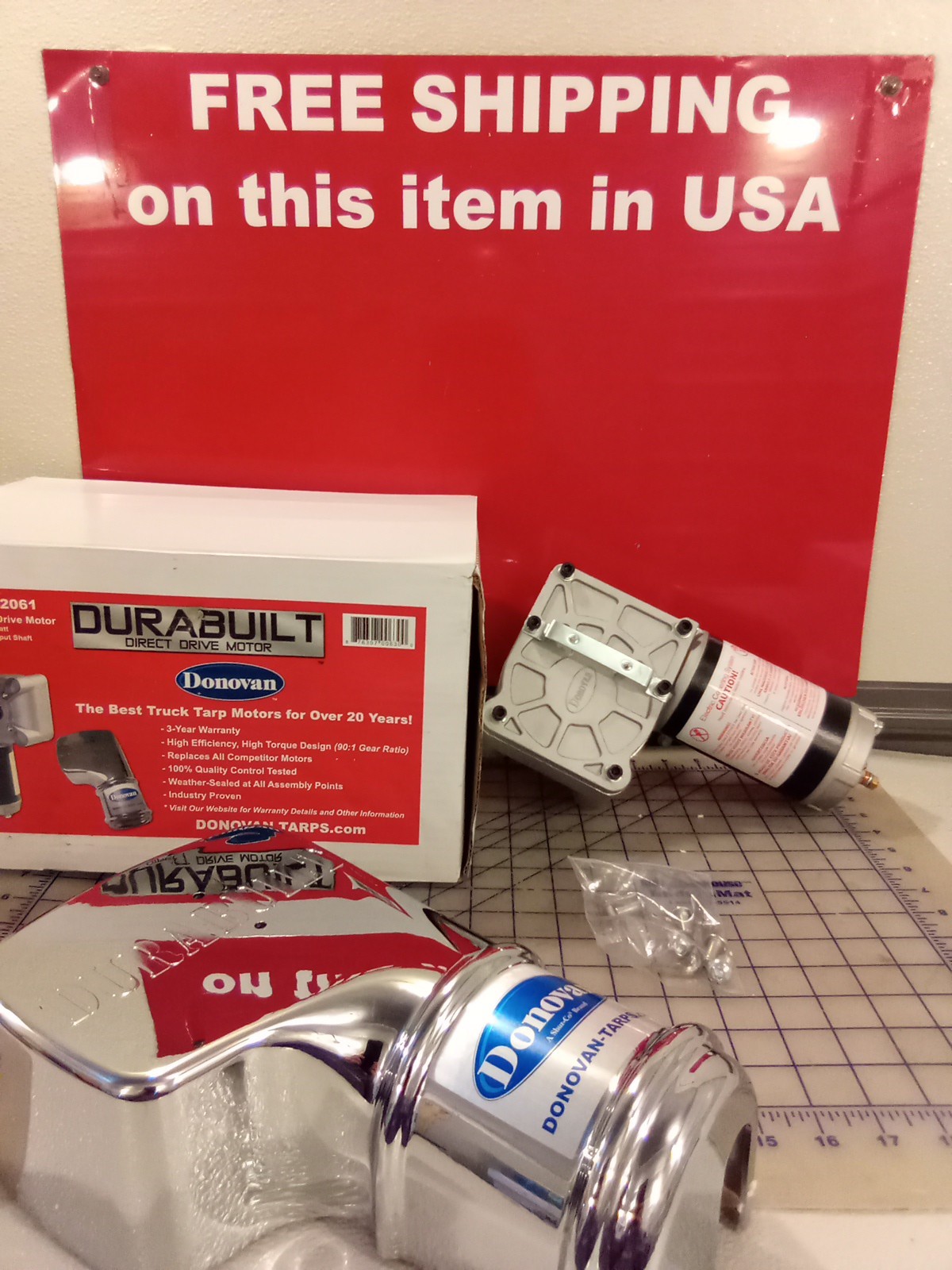 Durabuilt Direct Drive Motor With Chrome Cover For Truck Tarp, 12V, 600W, New...