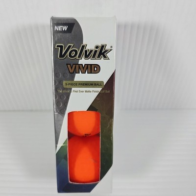 Volvik Golf 3 Piece Low Comp. Matte Finish VIVID Orange 3 Ball - New 