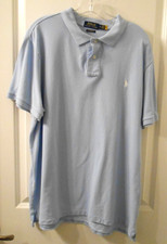 men's POLO by Ralph Lauren Blue Polo Shirt Top Cotton Blend Size XL