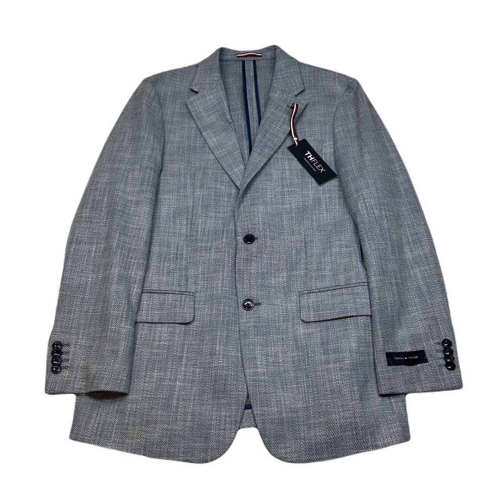 Tommy Hilfiger Sport Coat 38R 38 Denim Blue Patterned TH Flex $295