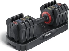 Adjustable Dumbbell Set, 22.5lb 5-in-1 Quick Compact, Light black-Single 