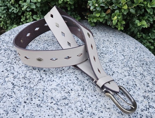 Cintura FRYE in pelle nuda/beige con borchie rivetti taglia: MEDIA - Foto 13 di 16