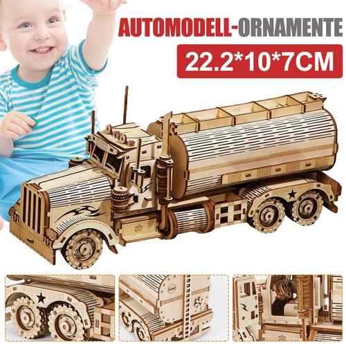 LKW Tankwagen 3D Holz Puzzle DIY Geschenk Bausatz aus Holz Dekoration Erwachsene - Bild 23 von 24