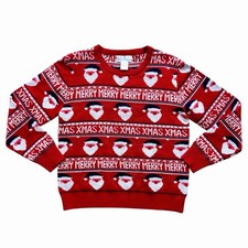 Cotton Emporium Santa Clause Fair Isle Ugly Christmas Sweater Youth Medium 10-12