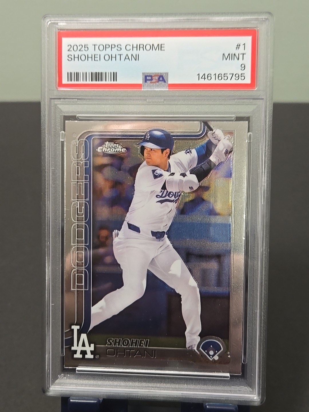 2025 SHOHEI OHTANI Topps Chrome Refractor #1, PSA MINT 9 Trading Card