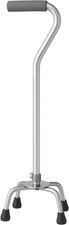 Carex Quad Cane with Small Base - Quad Walking Cane with Offset Cane Handle and
