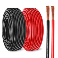 10 Gauge Battery Cable Copper Wire, 10FT Red+10FT Black 10 AWG Welding Cable ...