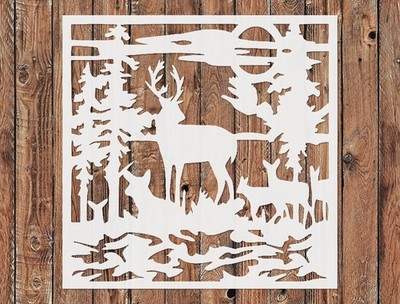 Custom Deer Family Stencil Template for DIY Crafts & Wall Art - StencilAir