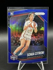 2025 WNBA Panini Prizm Sonia Citron True Blue Prizm /199 #122 Top Rookie SP RC