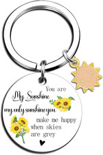 You Are My Sunshine Gifts for Women Sunflower Keychain Best Friend Christmas Gif