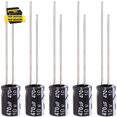 20Pcs Electrolytic Capacitor 470Uf 10V with Aluminum Radial Leads 470UF-10V-6X11