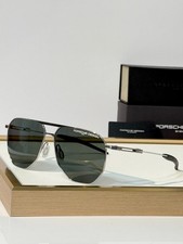 Porsche Design P'8600S Black Aviator Sunglasses Gray Gradient Lens 61-13-145