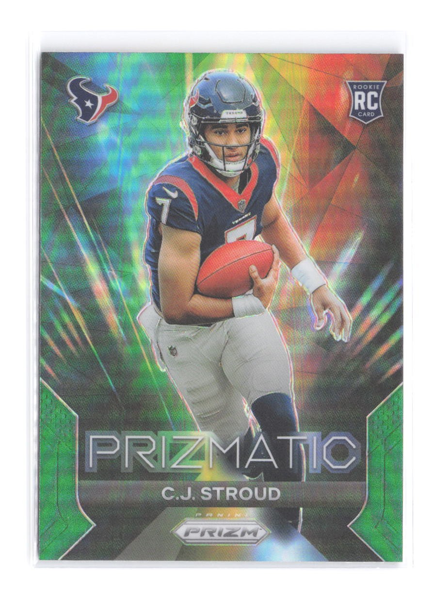2023 Panini Prizm C.J. Stroud Prizmatic Prizms Green Parallel RC Rookie 6 Texans