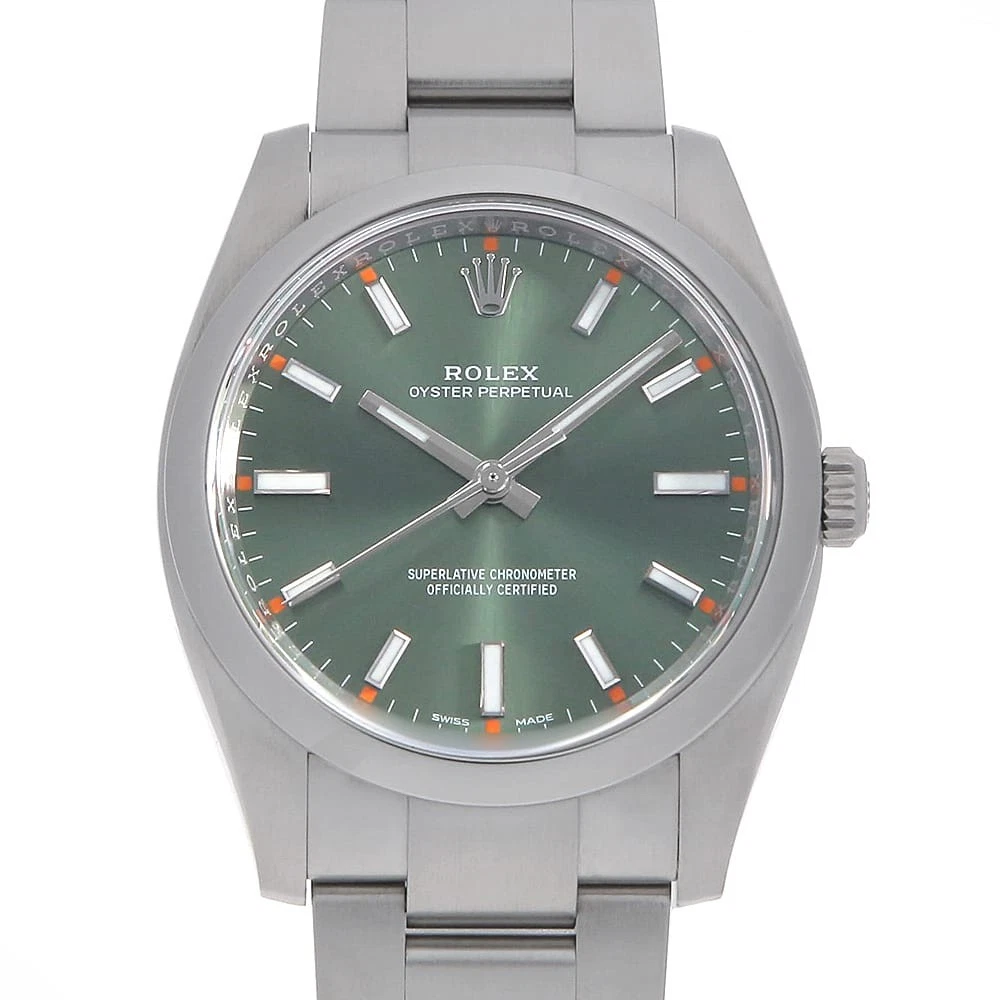 Rolex — ROLEX Oyster perpetual 114200 Olive green Random Number second hand mens