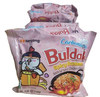 Samyang Buldak Carbonara Spicy Chicken Ramen (Stir-Fried Noodle) 130g x 5 Packs