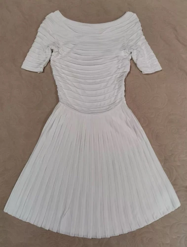 Autentico abito Dior bianco in maglia US 4 F 36