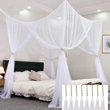 Mosquito Net Bed Canopy for Girls,King Canopy Bed Curtains Queen Size from Ceili