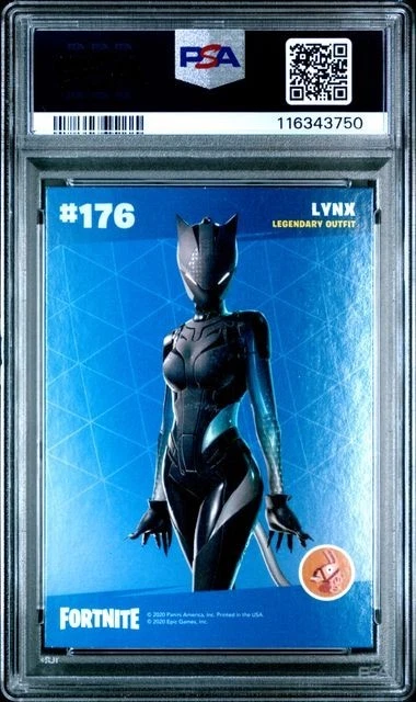 2020 Panini Fortnite Series 2 USA #176 Lynx PSA 9 Cracked Ice Crystal Shard - Image 2 of 2