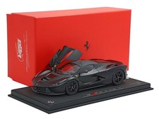 FERRARI LAFERRARI MATT BLACK W/DISPLAY CASE 1/18 DIECAST BY BBR BBR182242DIE
