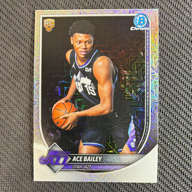 2025 Bowman Chrome Ace Bailey Mega Mojo Refractor Rookie RC #BCV-5 Utah Jazz